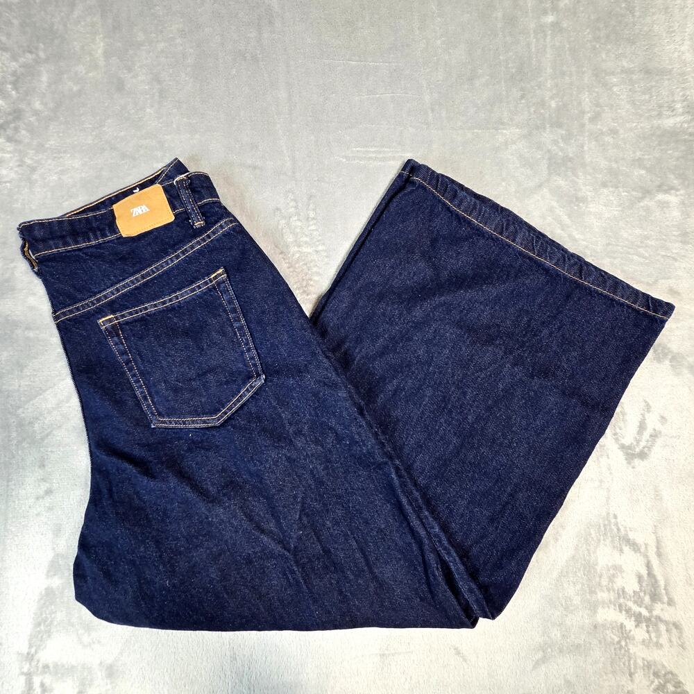 Zara‎ Super Wide Leg Pleated Jeans Size 4 EUC!!